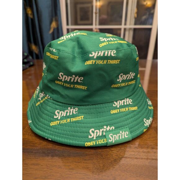 Sprite Green Bucket Hat “Obey Your Thirst” Retro Soda Brand Promo Cap - Picture 1 of 4